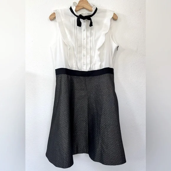 Ted Baker Black and White Midi Dress - Picture 2 of 16